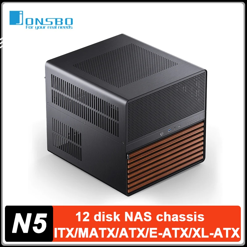 Atx Power Supply - Obudowa JONSBO N5 Black NAS, 12