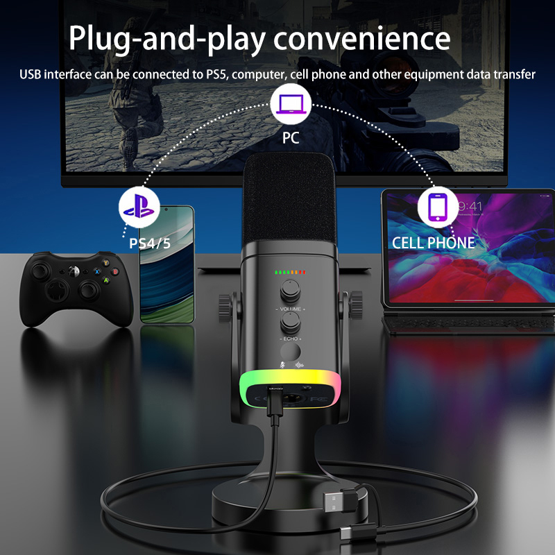 Mikrofon gamingowy RGB USB z o – Pc Gaming Live Streaming recenzja i cena
